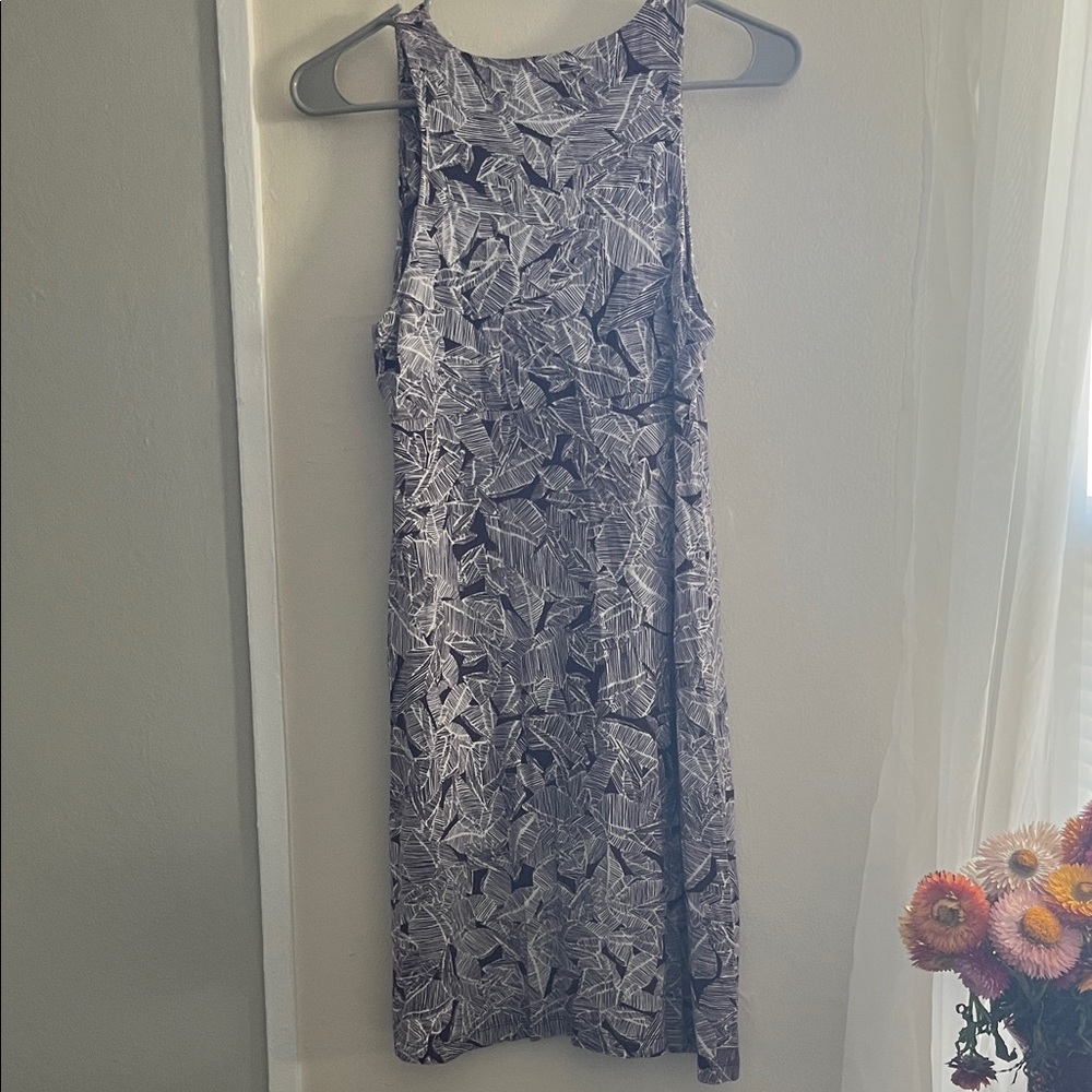 Athleta Black and White Geometric Midi Dress - Picture 4 of 6